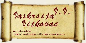 Vaskrsija Vitkovac vizit kartica